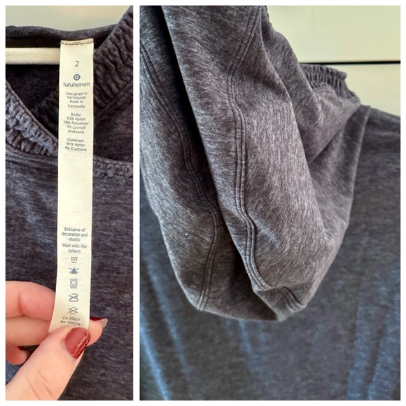 Lululemon Athletica Lead The Pack Hoodie, Heathered Stony Grape / Black sz. 2 - Picture 12 of 17